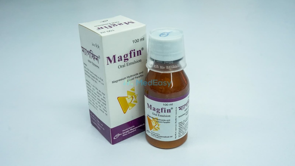 Magfin100 ml Oral Emulsion Magnesium Hydroxide + Liquid Paraffin