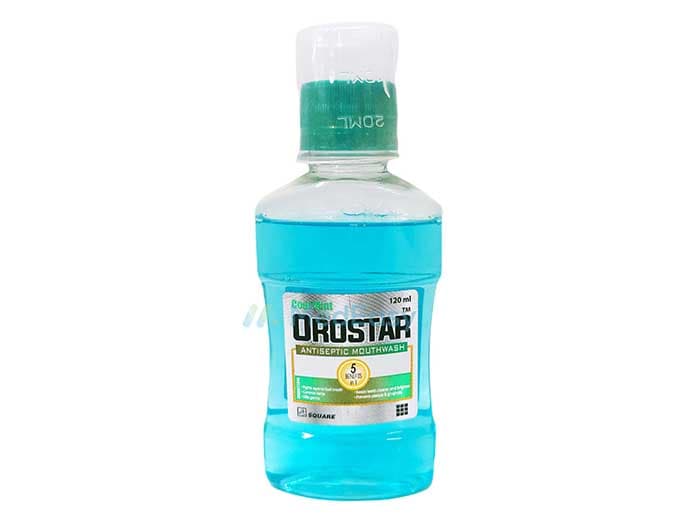 Orostar Cool Mint120 ml Mouthwash Menthol + Thymol + Eucalyptol + Methyl Salicylate
