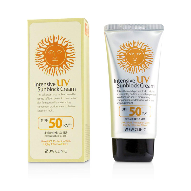 3W Clinic Intensive UV Sunblock Cream SPF 50+PA+++ Size: 70ml