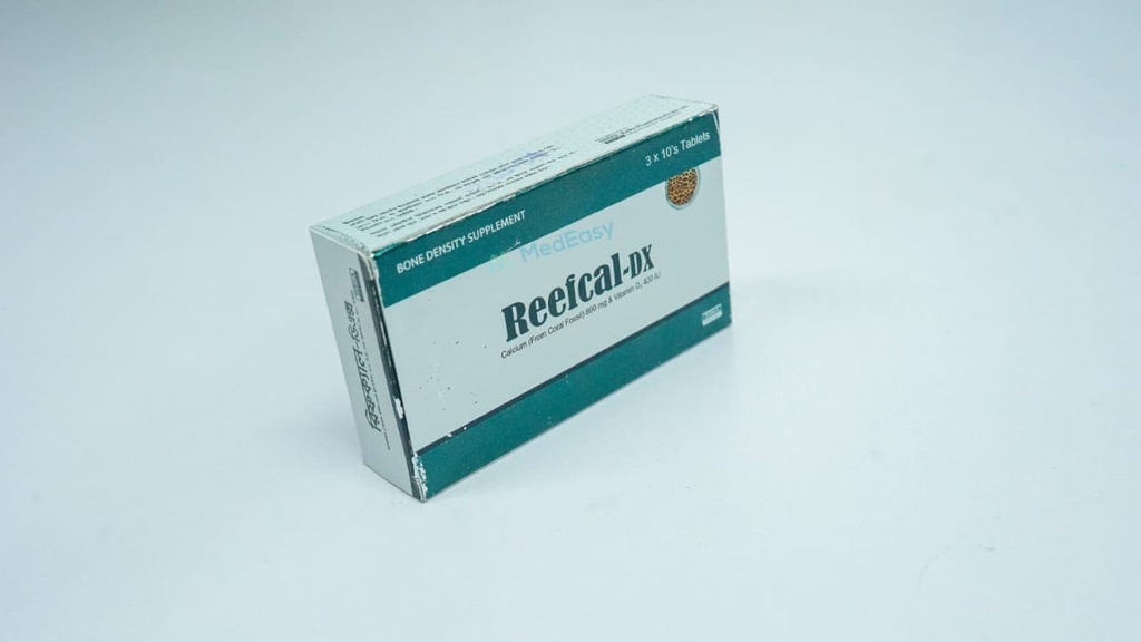 Reefcal-DX 600 mg+400 IU Tablet