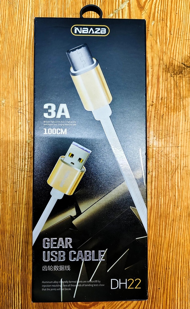 NBAZA EZVEN "Gear USB Cable" DH22, 100cm (approx. 3.3 ft) cable designed for fast charging cable