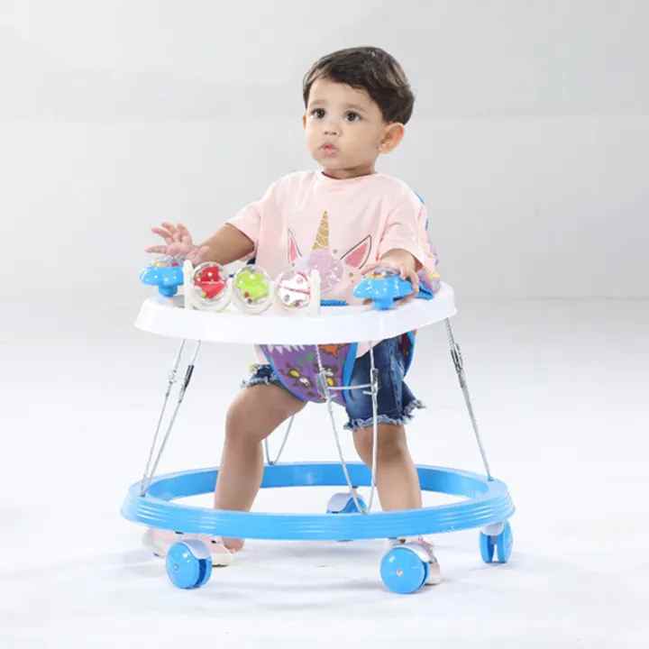 RFL Jim & Jolly Smile Baby Walker Cyan Blue & White | non mugic