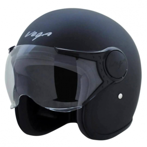 Vega Jeet Matt Black Half Face Bike Helmet