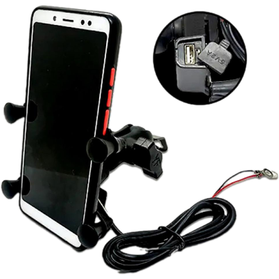 Motorcycle/Bicycle Phone Mount Multi Functional Rotary Mobile Phone Bracket Grip