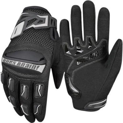 Ones Again Ventilated Touch Screen Full-Finger Motorcycle Gloves Breathable Wear-Resistant TPU Shell Protection 1 Pair