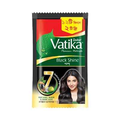 Dabur Vatika Black Shine Shampoo Sachet 6 ml (Buy 12 Get 2 Free) 13 pcs