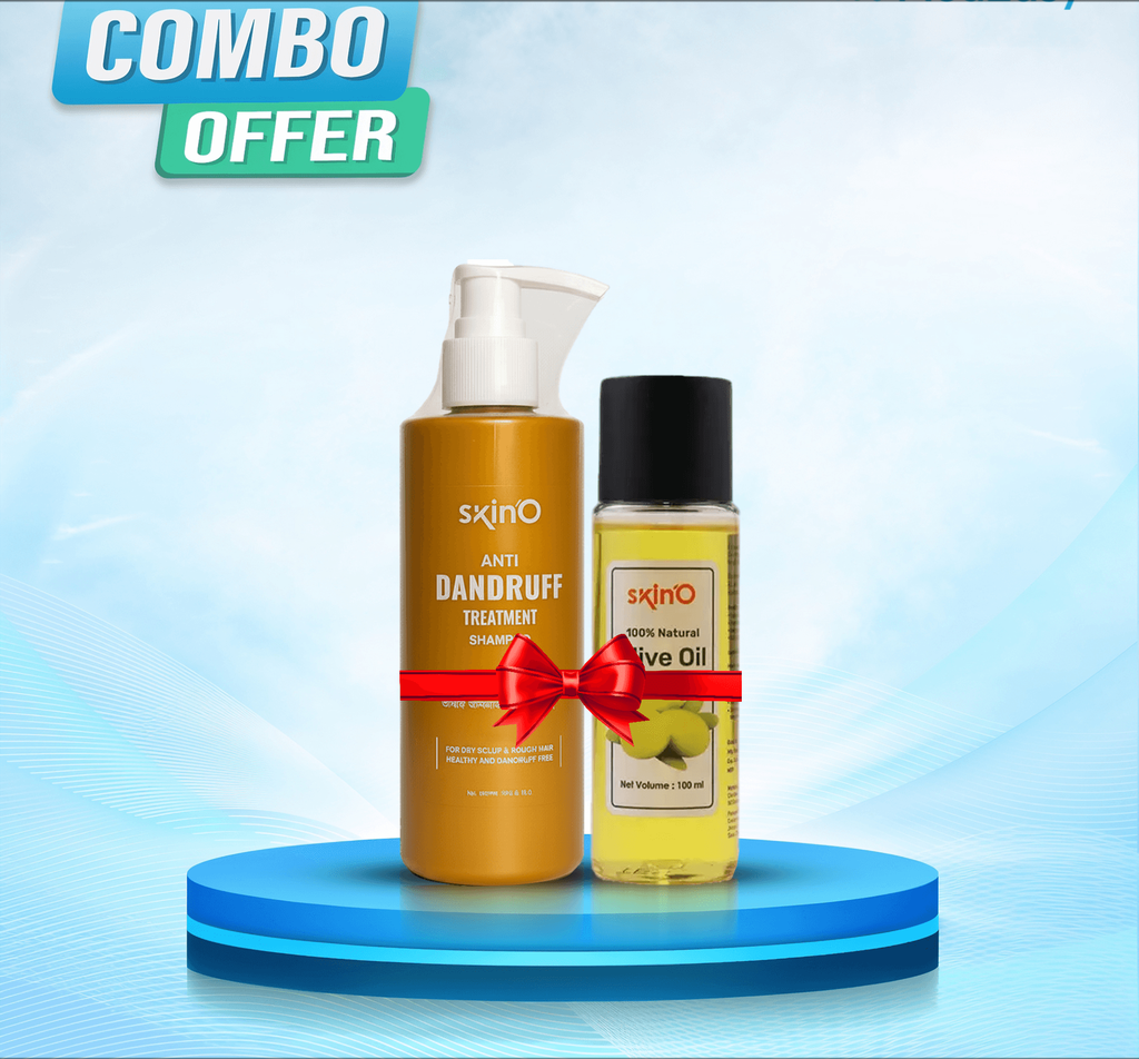 Skino Anti Dandruff Treatment Shampoo 200ml with Skino Olive Oil 100ml200ml+100ml