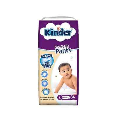Kinder Comfy Fit JPants Diaper L (8-15 kg) 34 pcs