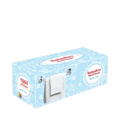 Bashundhara Hand Towel White (200 X 1) ply Box