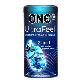 ONE Ultra Feel 2-in-1 Advanced Ultra Thin With Lubricant Condom - 10Pcs Jar (Malaysia)