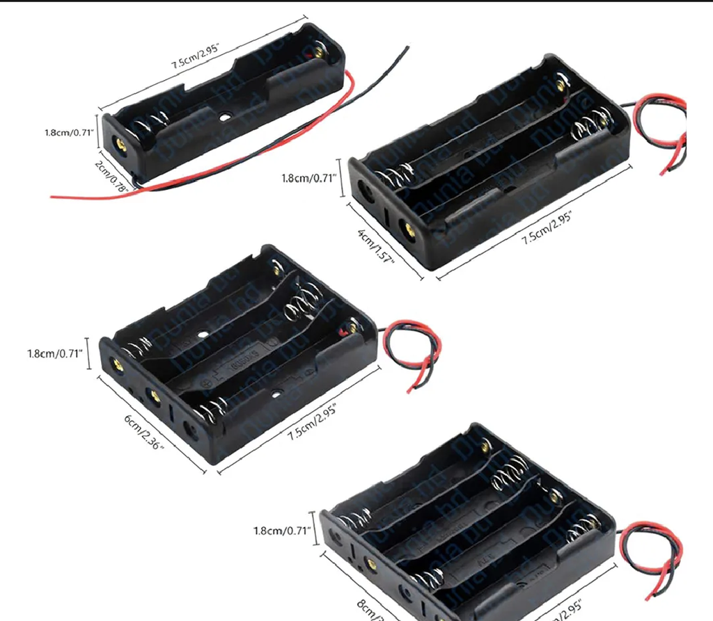 18650 3.7V Battery Holder Storage Box Container Power Bank Case Cases 1X 2X 3X 4X 1234 Slot DIY Batteries Clip With Wire Lead Pin