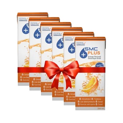 SMC Plus Orange Electrolyte Drink 250 ml (Combo Pack) 6 pcs