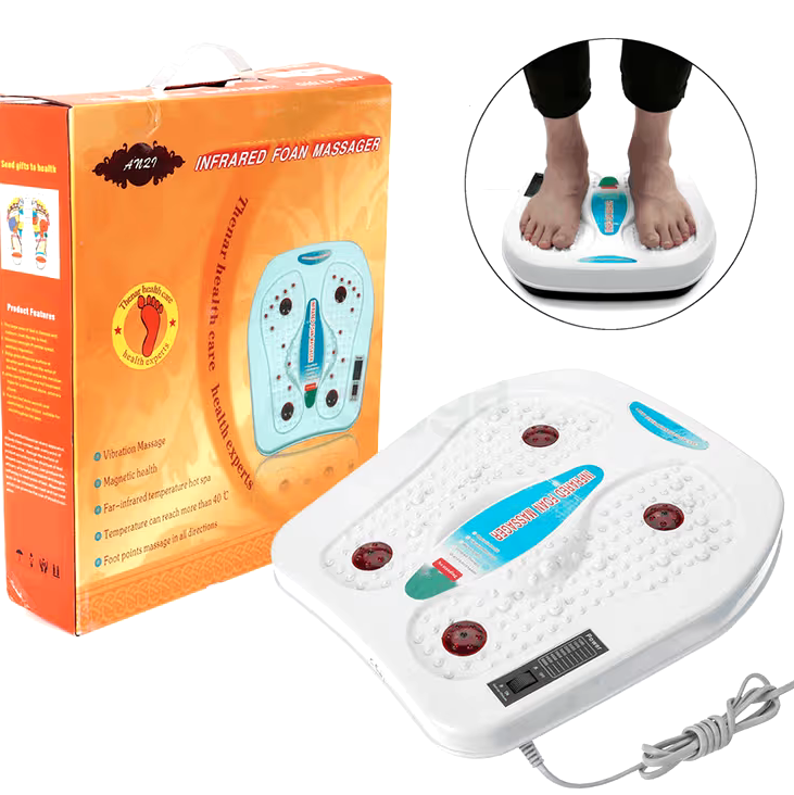 ABS Infrared Foam Vibration and Heating Foot Massager - 220V - White