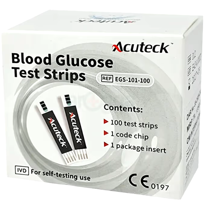 Acuteck Blood Glucose Test Strips 100's Pack