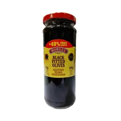 Borges Black Pitted Olives 340 gm