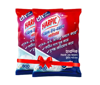 Harpic All-In-One Toilet & Bathroom Cleaning Powder 400 gm (Combo Offer) 2 pcs