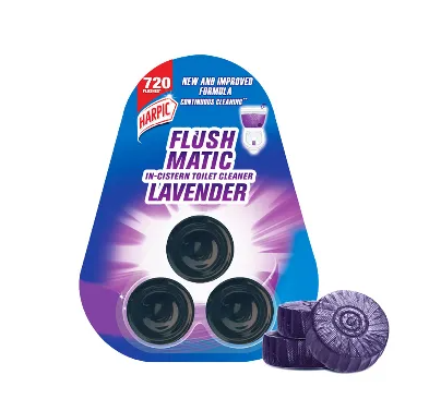 Harpic Flushmatic Lavender In-Cistern Toilet Cleaner Blocks 50 gm 3 pcs