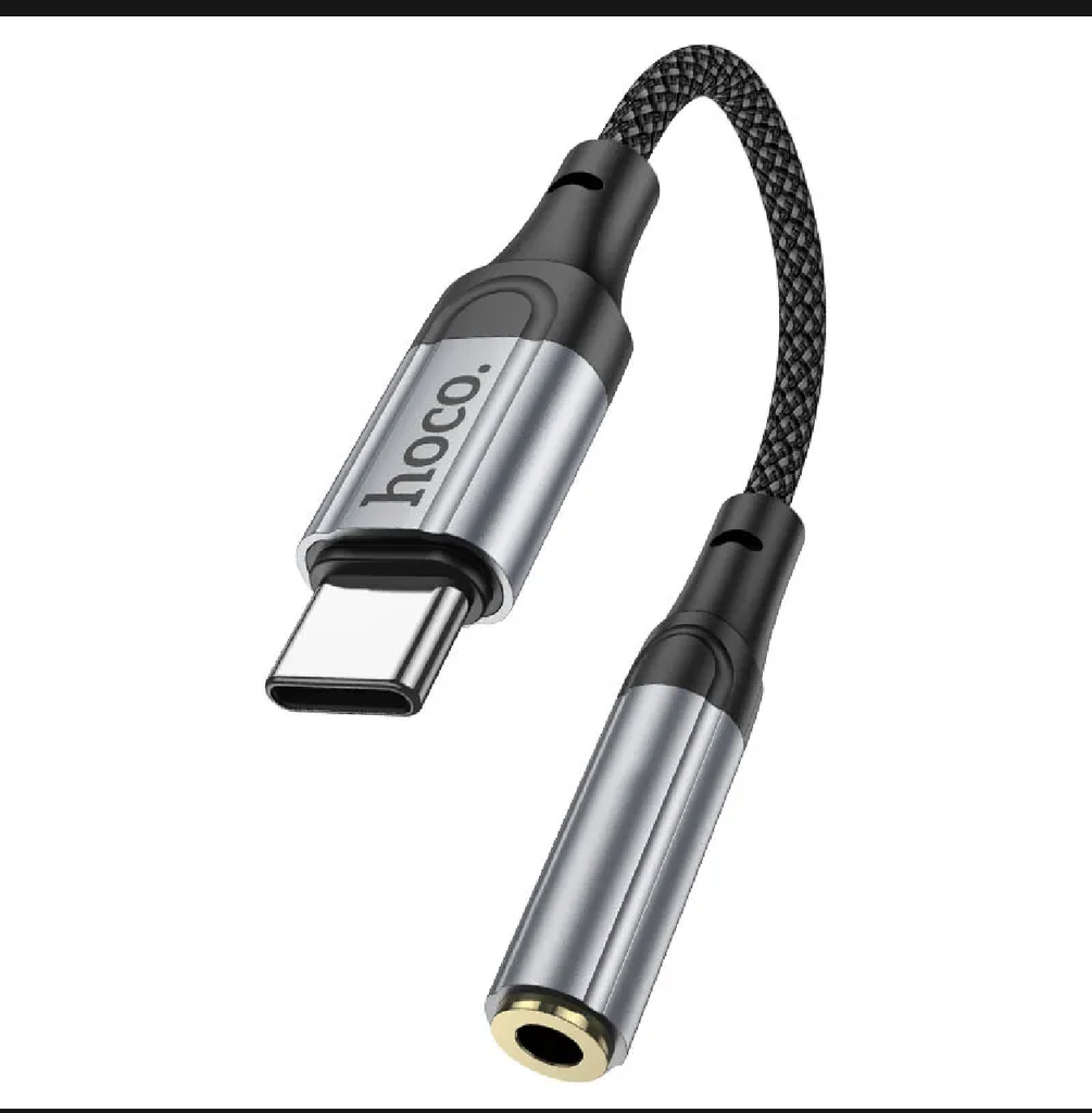 Hoco LS36 Type-C Digital 3.5 Audio Adapter Type C Audio Adapter Converter Type C Converter Type C to 3.5mm Female Sound Adapter Black