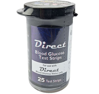 Direct Blood Glucose Test Strip 25's Pack
