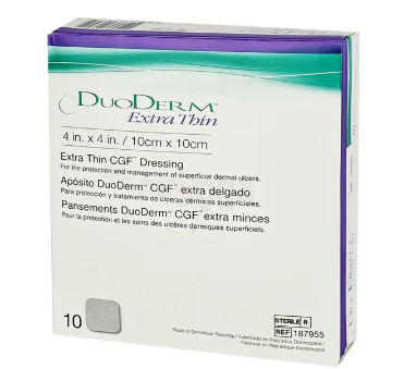 DuoDerm Extra Thin 4 in. X 4 in. / 10cm X 10cm Extra Thin CGF Dressing