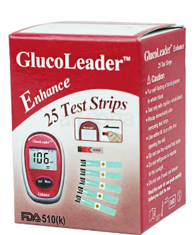 Glucoleader Enhance Blood Glucose Test Strips Red 25's Pack