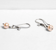 Pearl Oxidized Silver Earrings