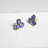 Mina Detailed Oxidized Silver Earrings