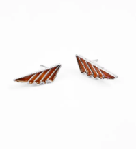 Mina Detailed Oxidized Silver Earrings