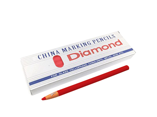 Diamond Glass Marking Pencil, Red (Pack of 12 Pcs)