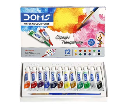 DOMS Water Color Tube, 12 Shades