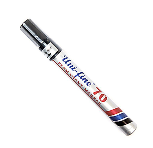 Uni-Fine 70 Permanent Marker, Black (Pack of 12)