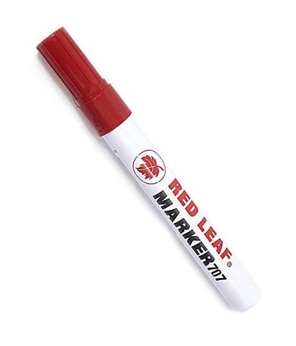 Red Leaf 707 Permanent Marker, Red (Pack of 12)