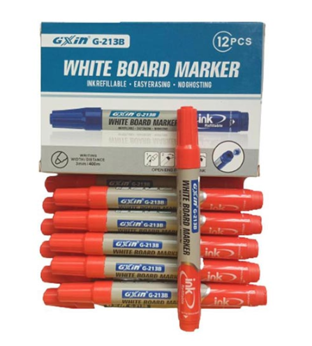 Gxin White Board Marker, Red, G-213B (Pack of 12)