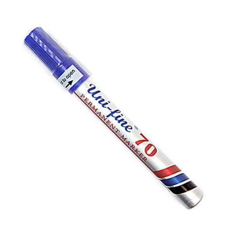 Uni-Fine 70 Permanent Marker, Blue (Pack of 12)