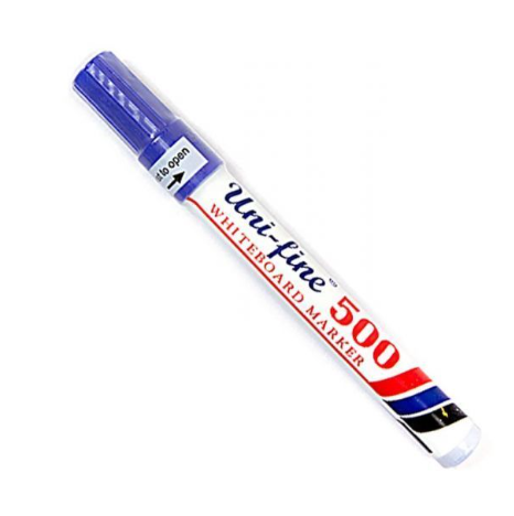 Uni-Fine 500 Whiteboard Marker, Blue (Pack of 12)