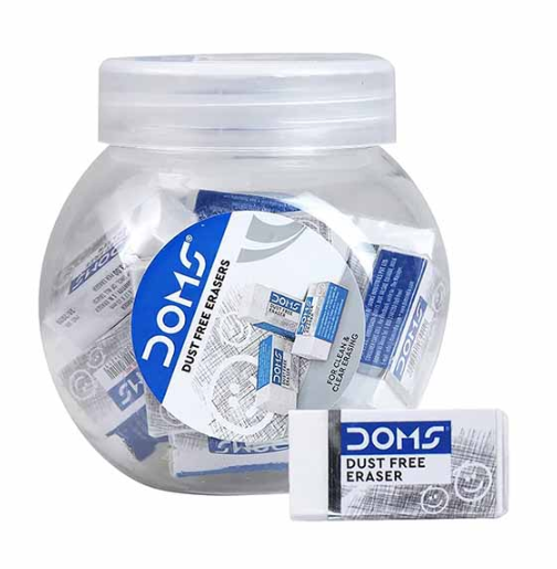 DOMS Dust Free Eraser, Pack of 100 Pcs (Jar)