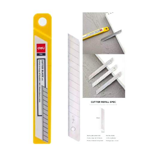 Deli Anti Cutter Blade, Small, 0.4mm, Pack of 10