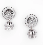 Simulated American Diamond Oxidized Silver Earrings