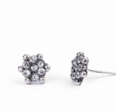 Simulated American Diamond Oxidized Silver Earrings