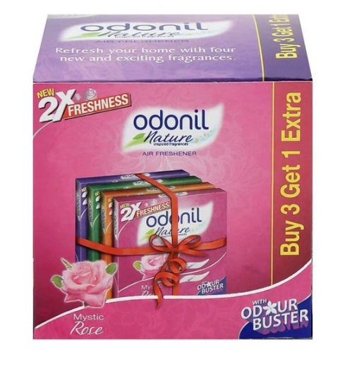 Odonil Air Freshener Block Assorted, 50gm (Buy 3 Get 1 Free)