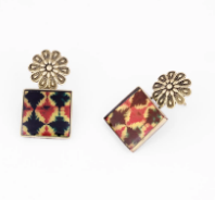 Resin Brass Earrings