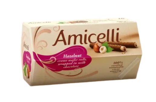 Amicelli Wafer Hazelnut Creame Wafer Rolls 150g