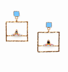 Mina Detailed Brass Earrings