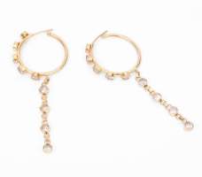 Simulated Stone Studded Brass Earrings