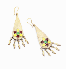 Mina Detailed Brass Earrings