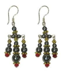 Black Beaded Earring