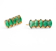 Brass and Simulated Stone Earrings