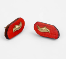 Red Wooden Earrings