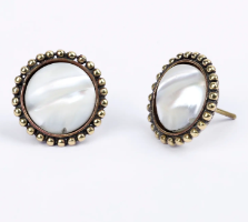 Seashell and Brass Earrings
