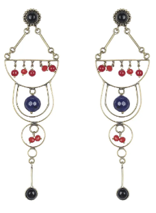 Simulated Stone Studded Brass Earrings